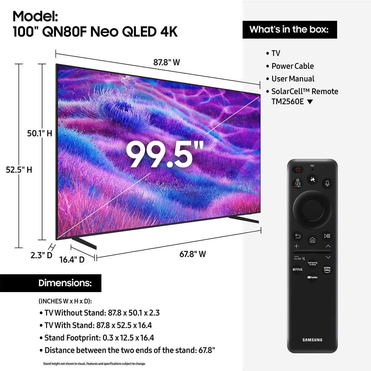 Samsung QN80F 100" 4K Neo QLED Mini LED Smart TV (2025)