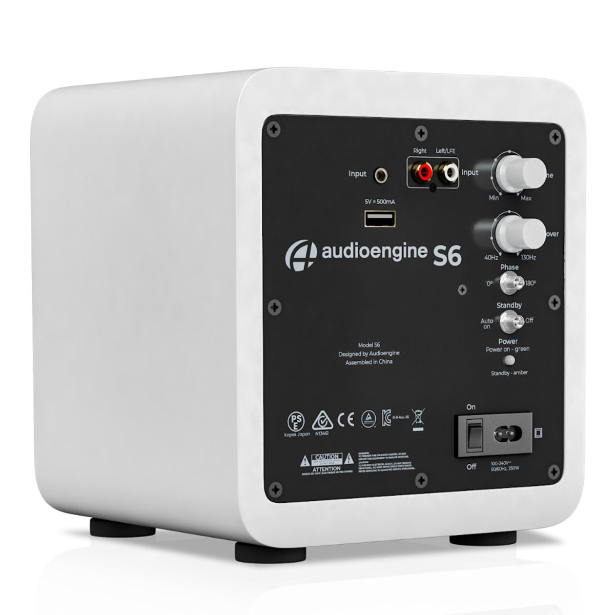 Audioengine S6 6" Powered Compact Subwoofer (White)