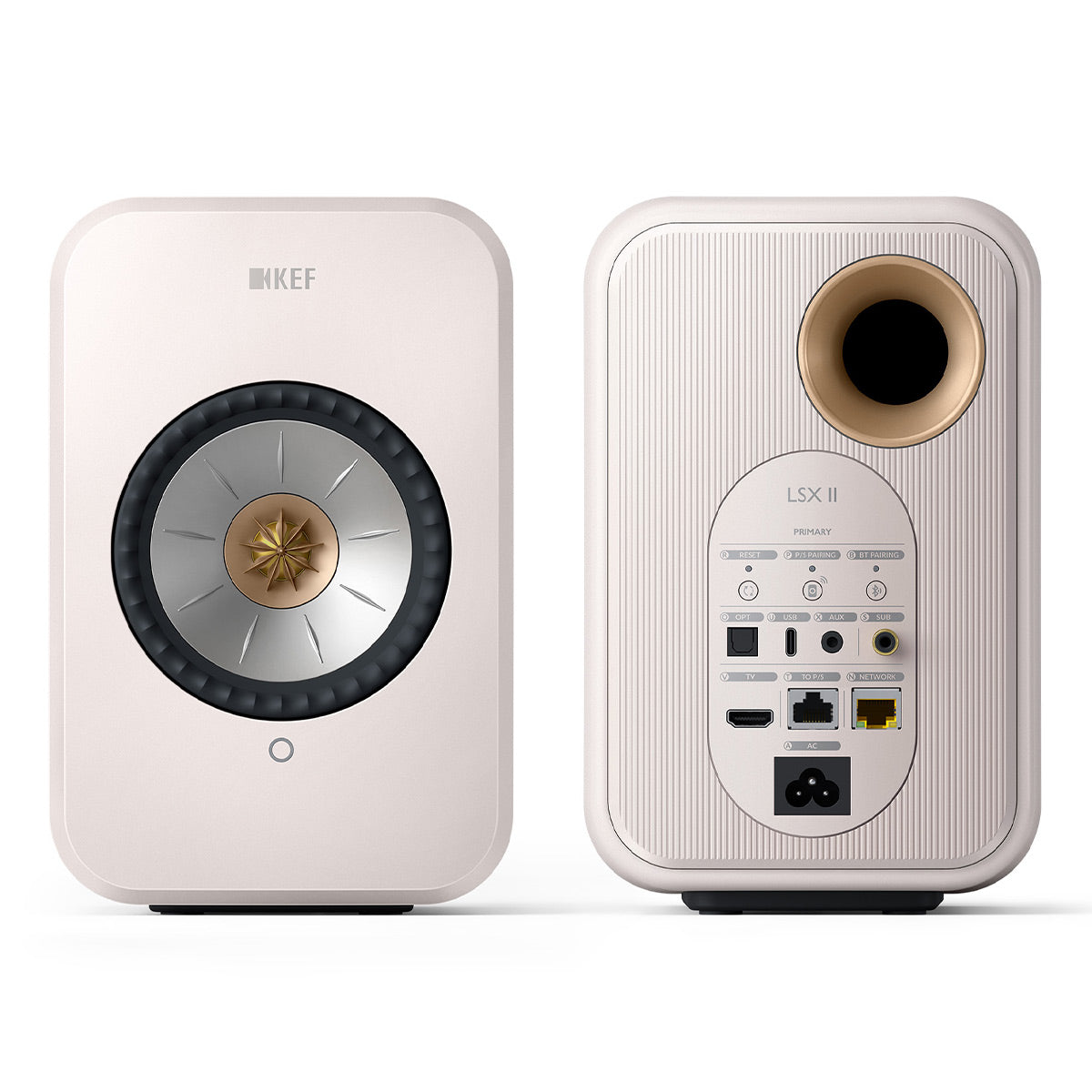 KEF LSX II Bookshelf Speakers - Pair (Mineral White)