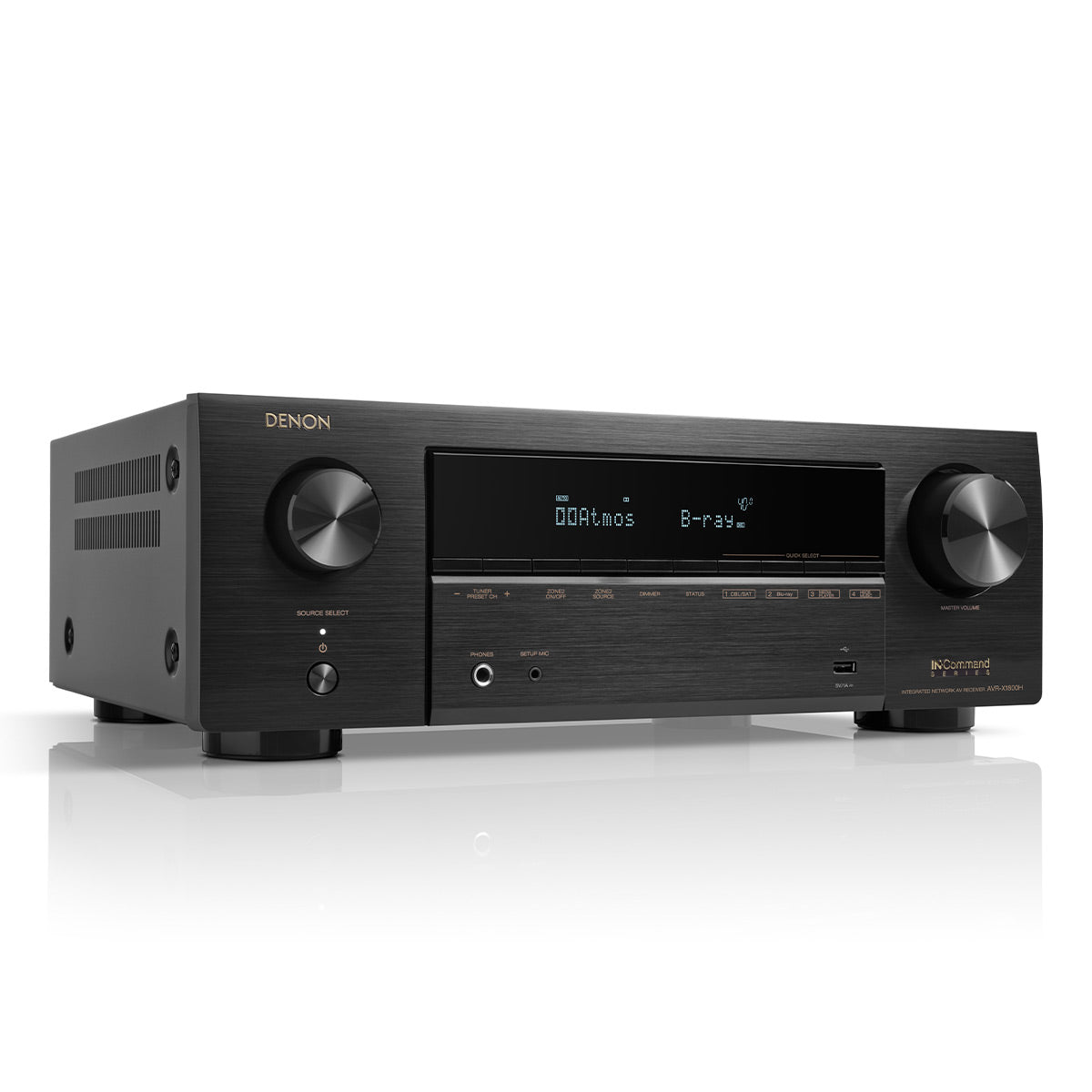 Denon AVR-X1800H 7.2 Channel 8K Home Theater Receiver with Dolby Atmos, HEOS Built-In, and Audyssey Room Correction (Factory Certified Refurbished)