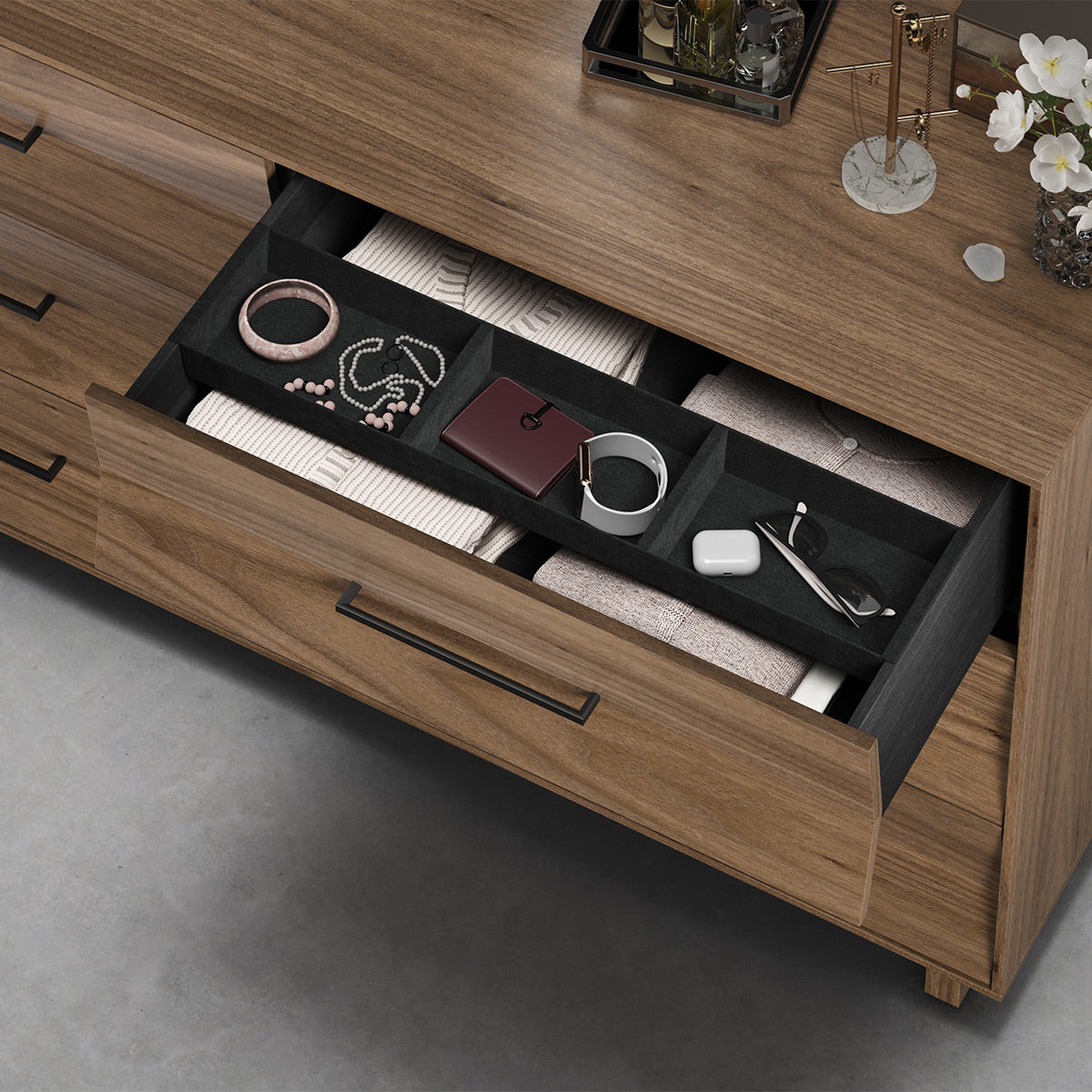 BDI KAVA Bedroom 9686 6-Drawer Dresser (Walnut)