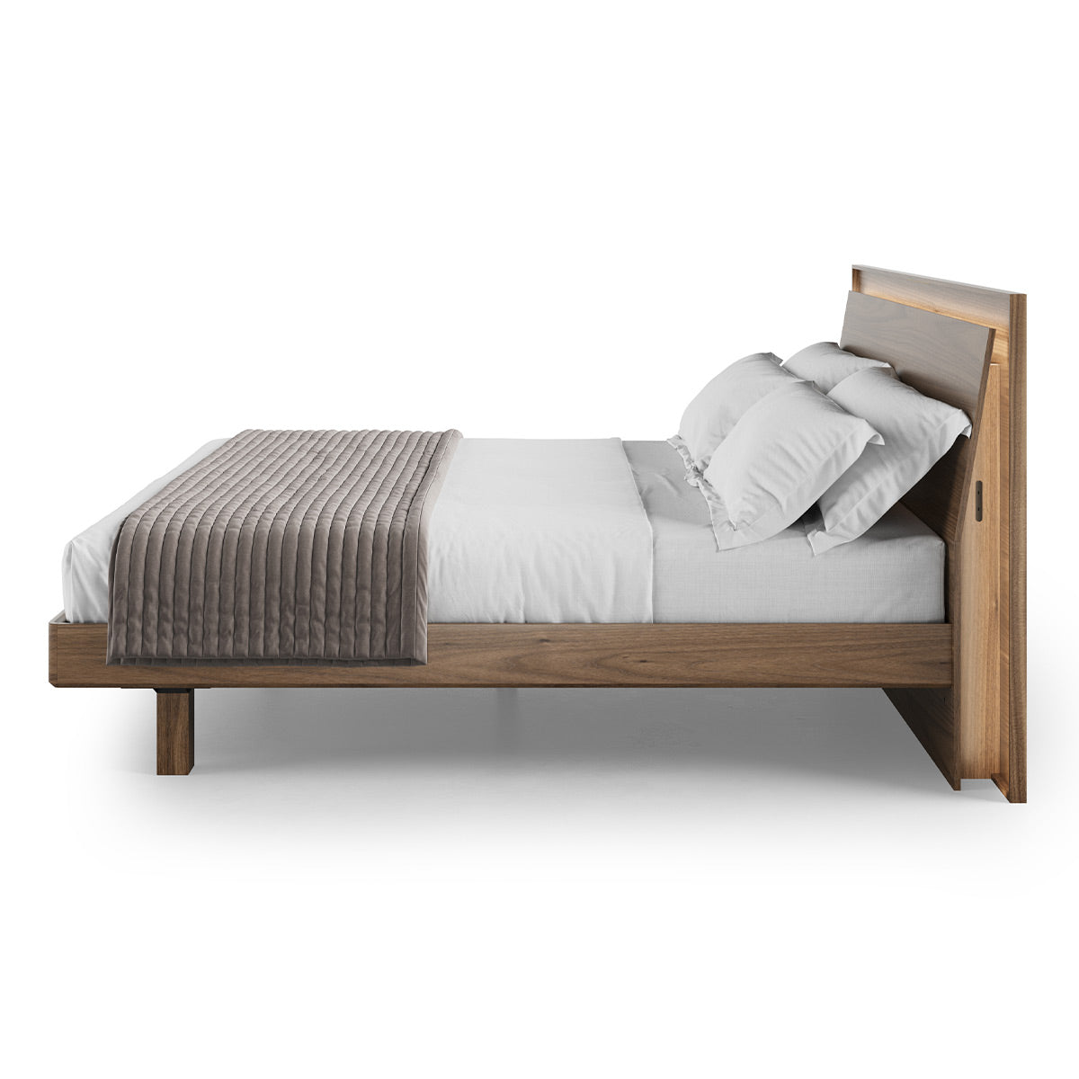 BDI KAVA Bedroom 9617 King Bed Frame with Built-In LEDs (Walnut)