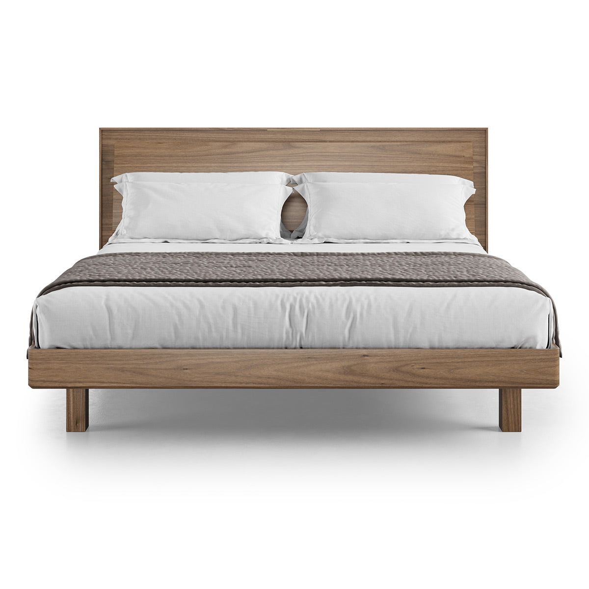 BDI KAVA Bedroom 9617 King Bed Frame with Built-In LEDs (Walnut)