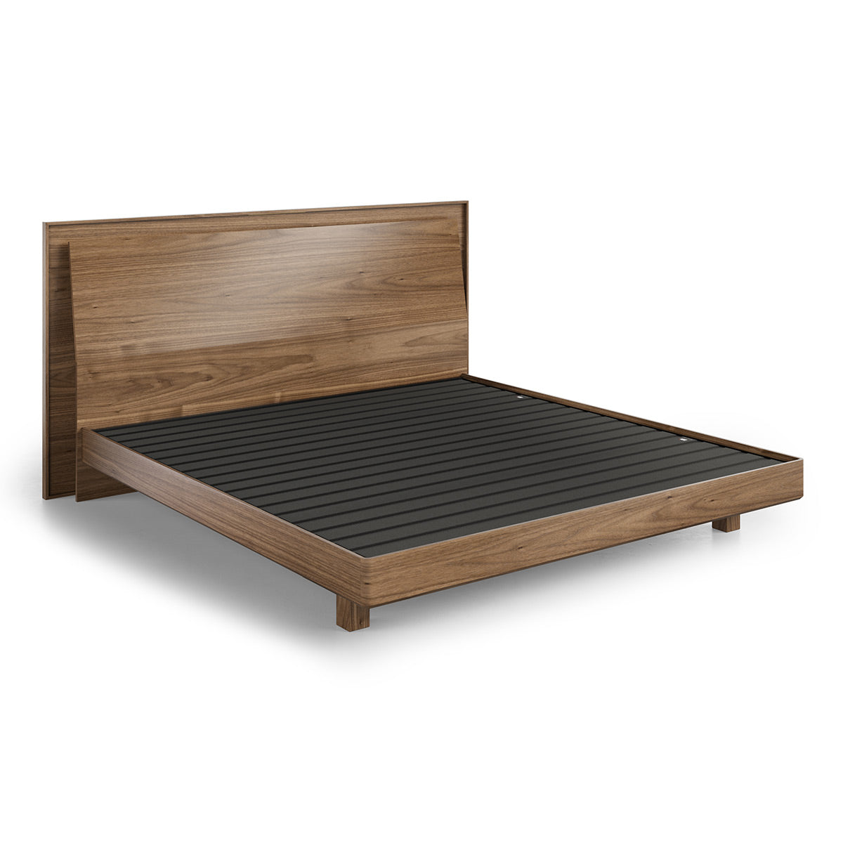 BDI KAVA Bedroom 9617 King Bed Frame with Built-In LEDs (Walnut)