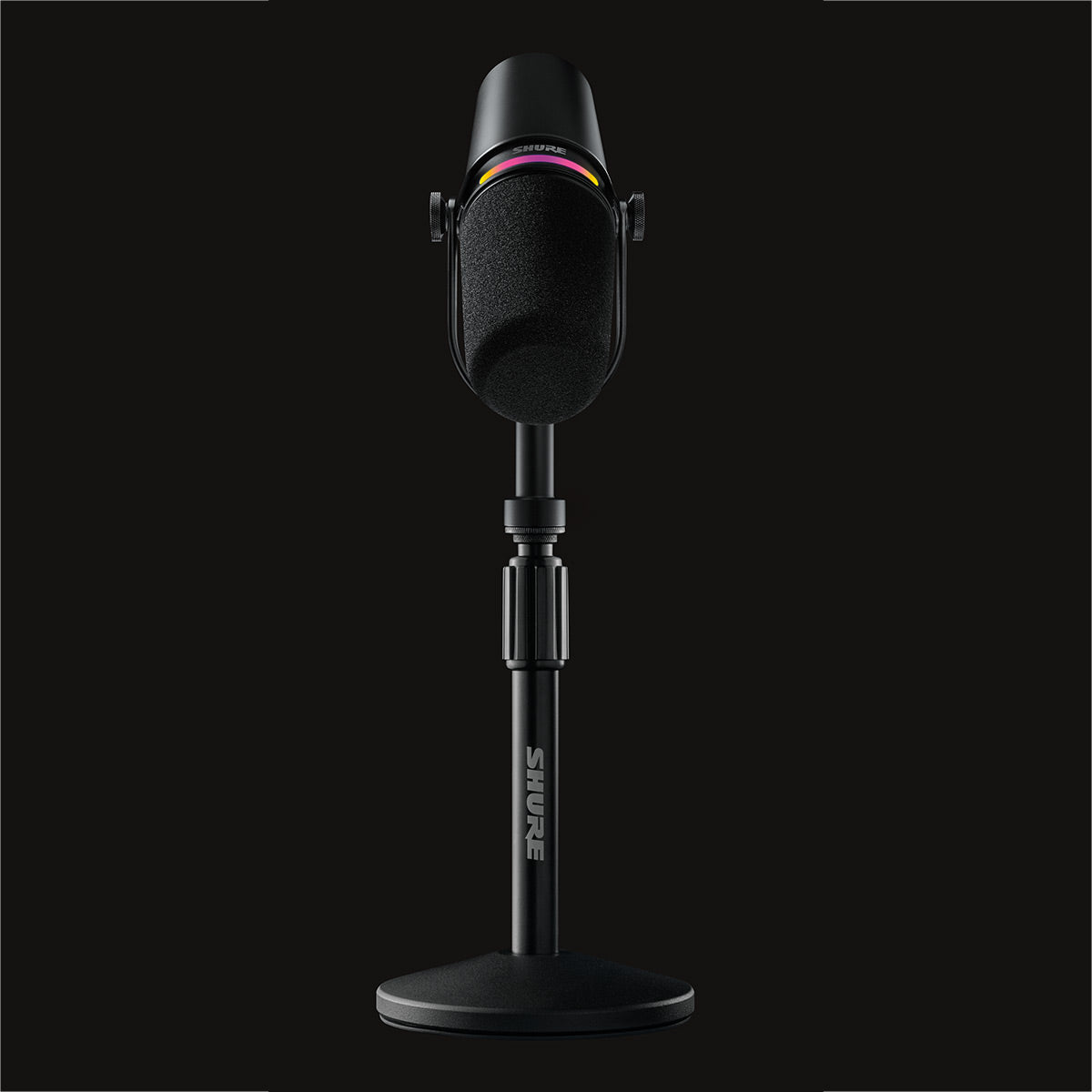 Shure MV7+ Hybrid Output USB-C & XLR Podcast Microphone & Desktop Stand (Black)