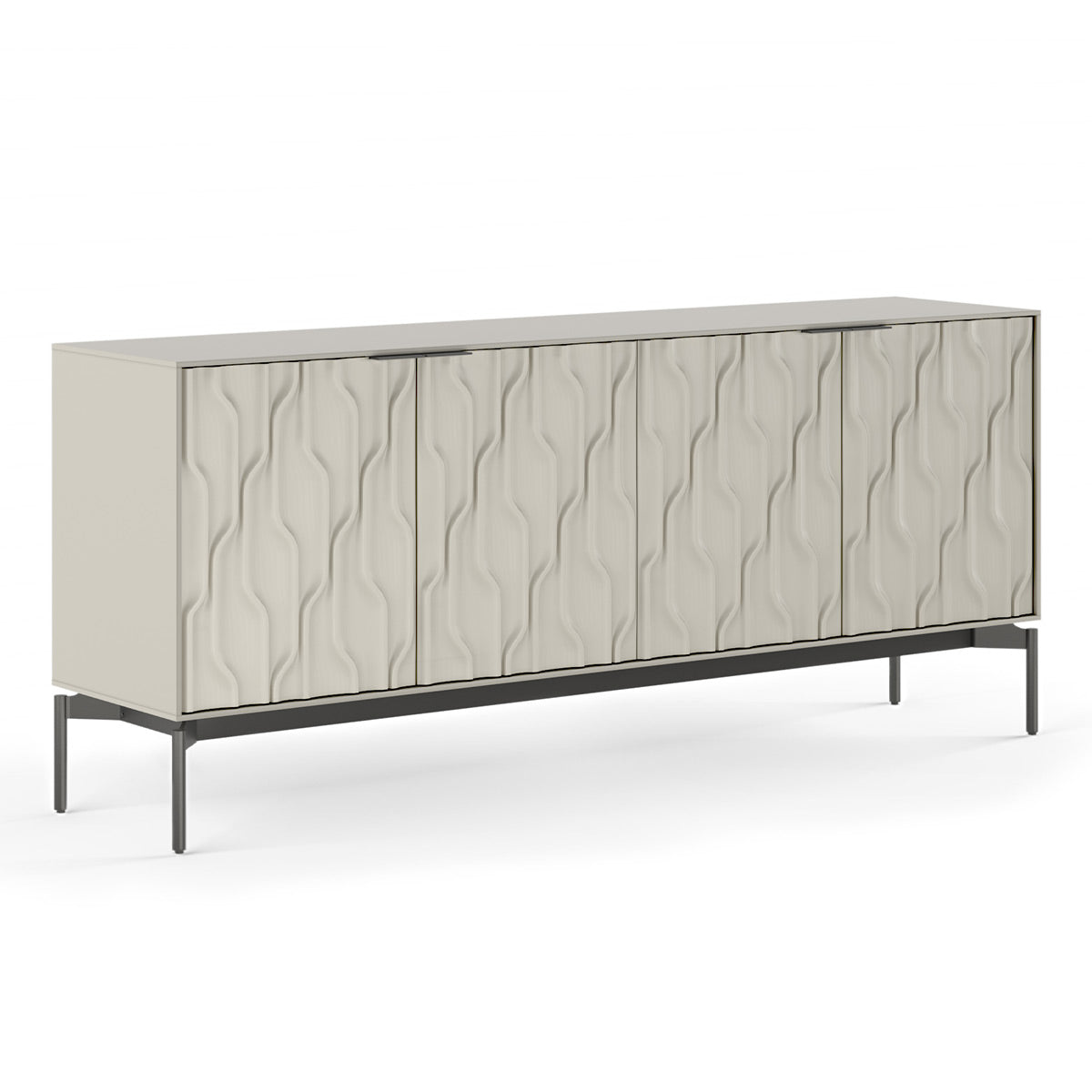 BDI Mesa 7639 4-Door Credenza (Stone with Carbon Base)