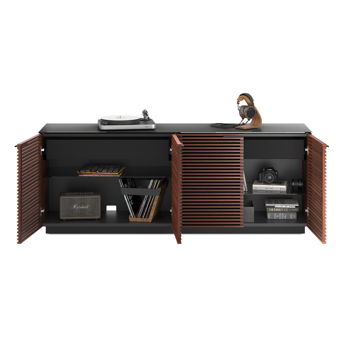 BDI Corridor 8109 4-Door Storage Credenza (Chocolate Stained Walnut)