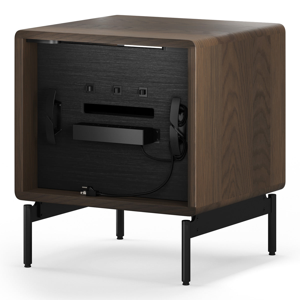 BDI LINQ 9181 22&rdquo; Nightstand with Top Slide and Integrated Power Station (Toasted Oak)