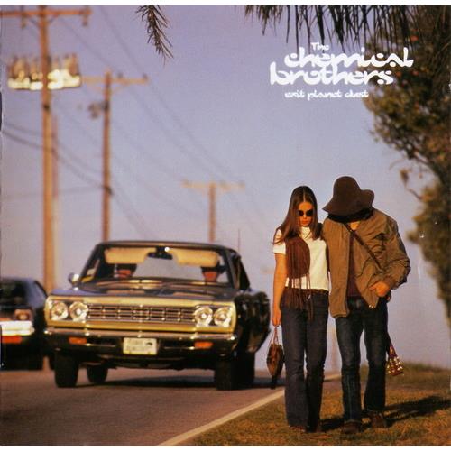 Vinyl LP cover featuring a couple walking on a road with a vintage car in the background