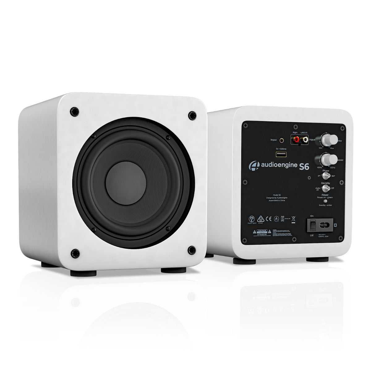 Audioengine S6 6" Powered Compact Subwoofer (White)