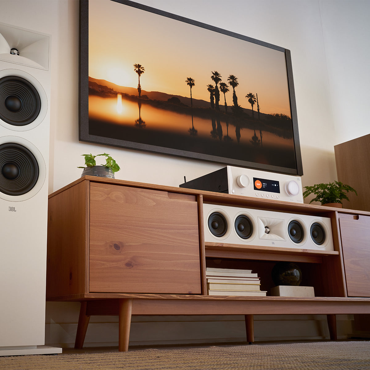 JBL Stage 5.1 Home Theater System with 12 in Sub and 100 Watts/Channel Receiver (White)