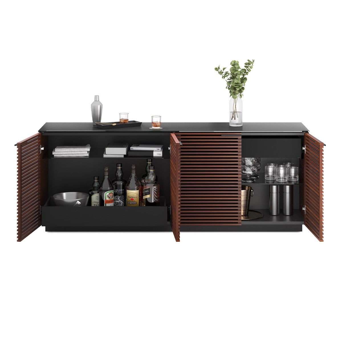 BDI Corridor 8109 4-Door Storage Credenza (Chocolate Stained Walnut)