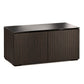 Salamander Chameleon Collection Manhattan 221 Twin AV Cabinet (Medium Walnut Doors and Sides, Black Glass Top)