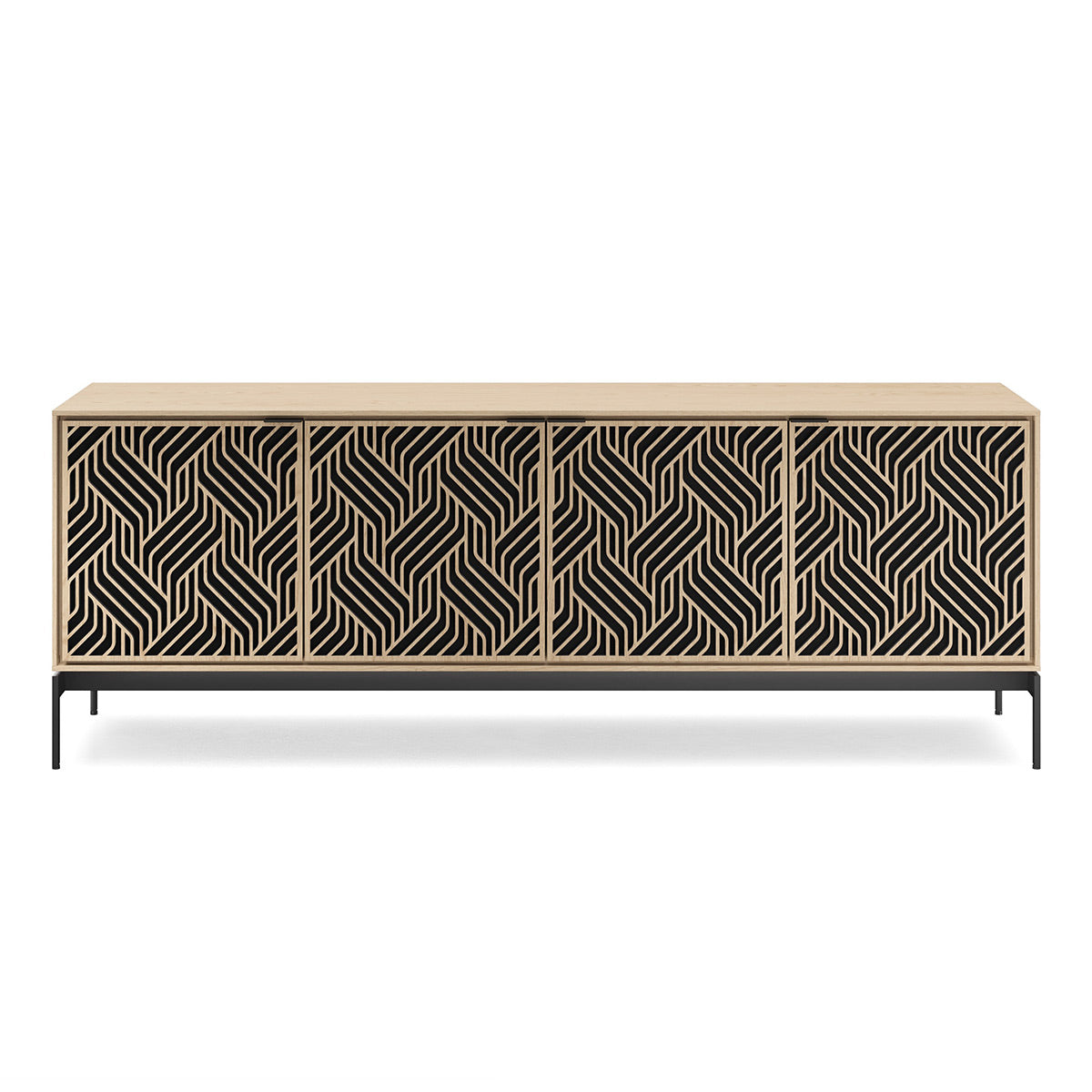 BDI Elements 8709 Weave Media Cabinet with Console Base (Washed Oak)