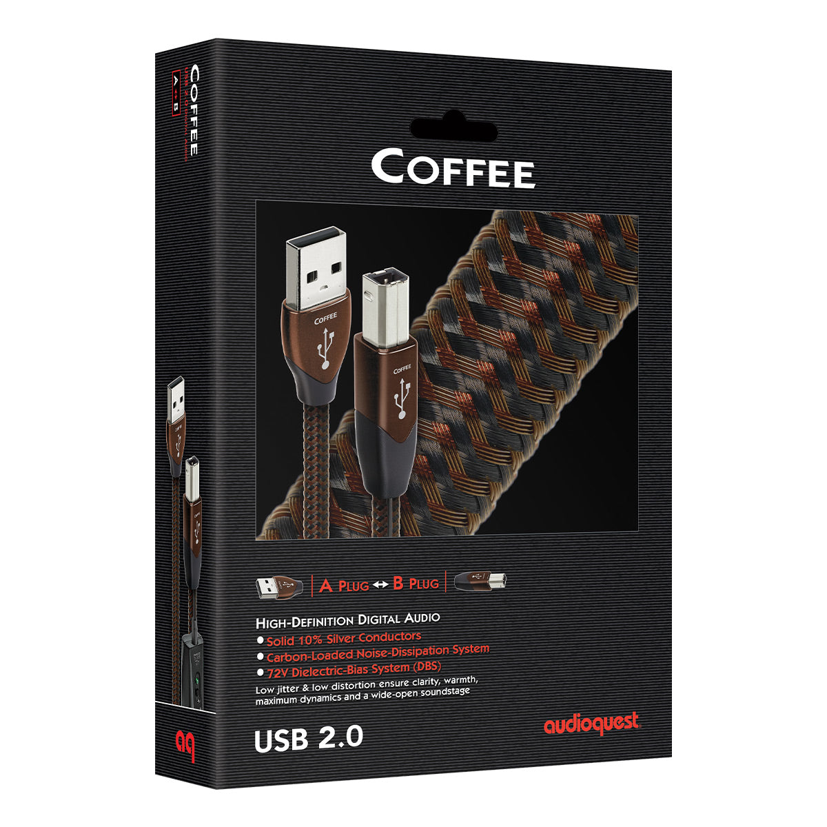 AudioQuest Coffee USB-A to USB-B Audio Cable (4.92 ft.)