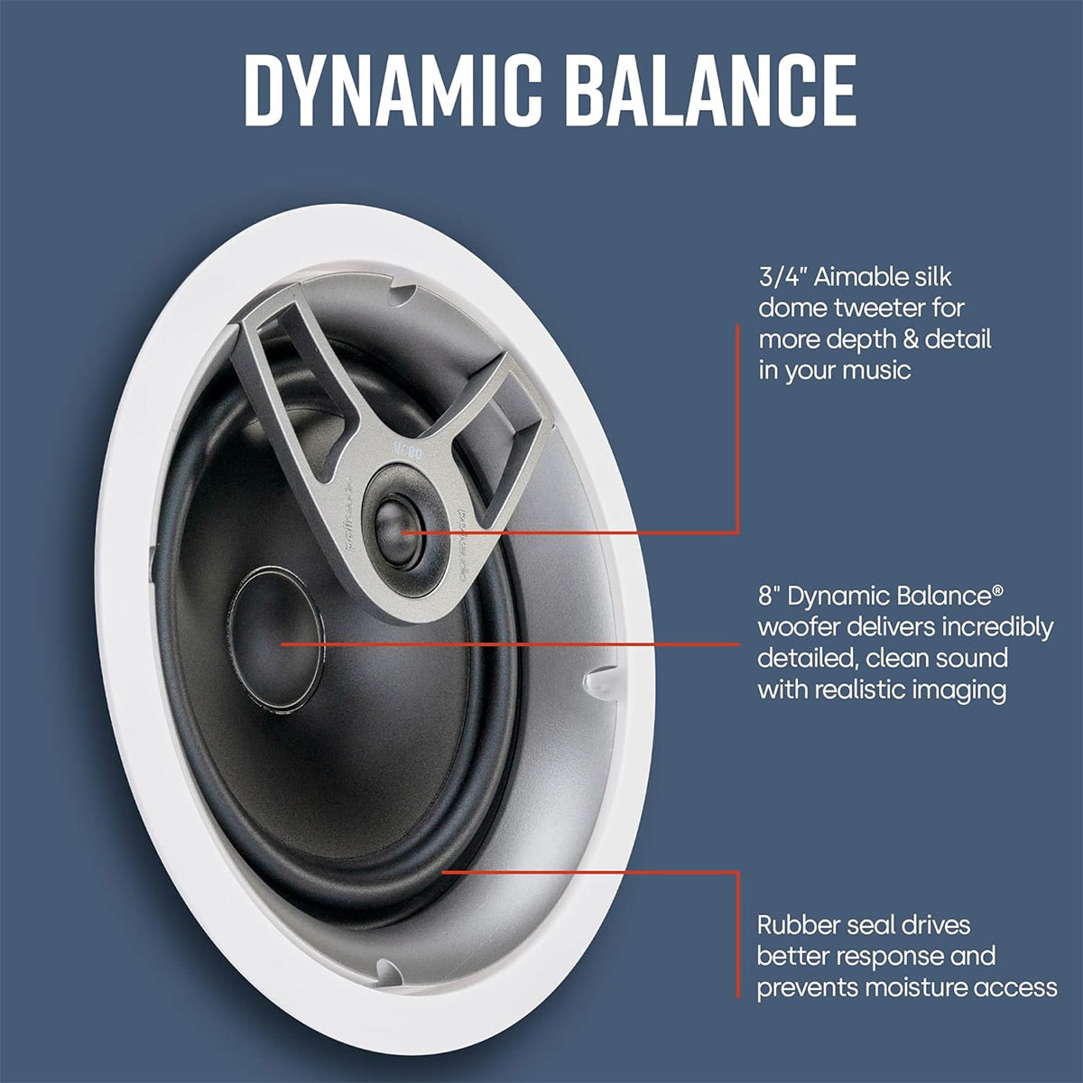 Polk Audio MC 80 8" In Ceiling Speakers - Pair (White)