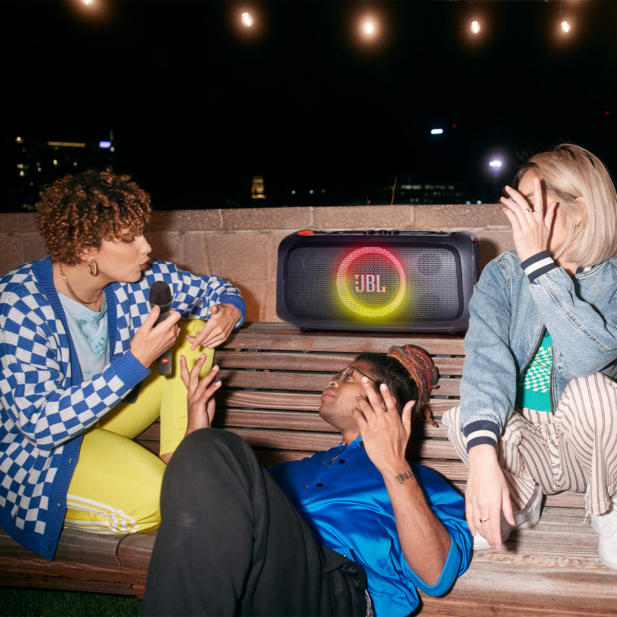JBL PartyBox On-The-Go Essential with Wireless Microphone & Water Resistance