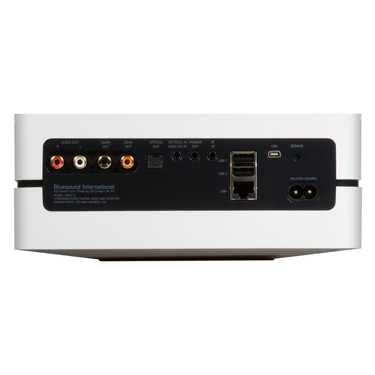 Bluesound VAULT 2i Network Streamer, CD-Ripper, and Music Library (White)