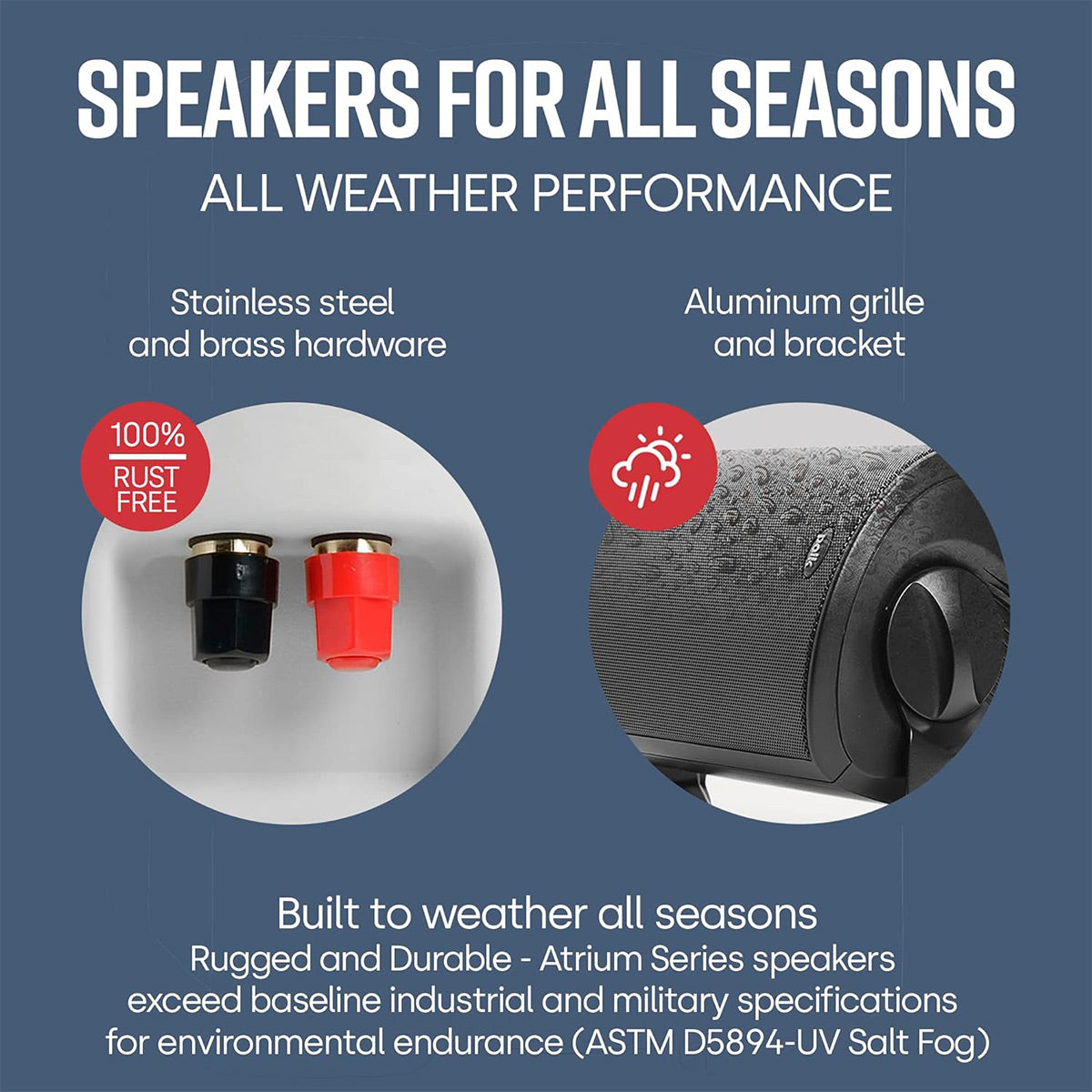 Polk Audio Atrium 5 All Weather Outdoor Loudspeaker Cable Bundle - Pair (White)