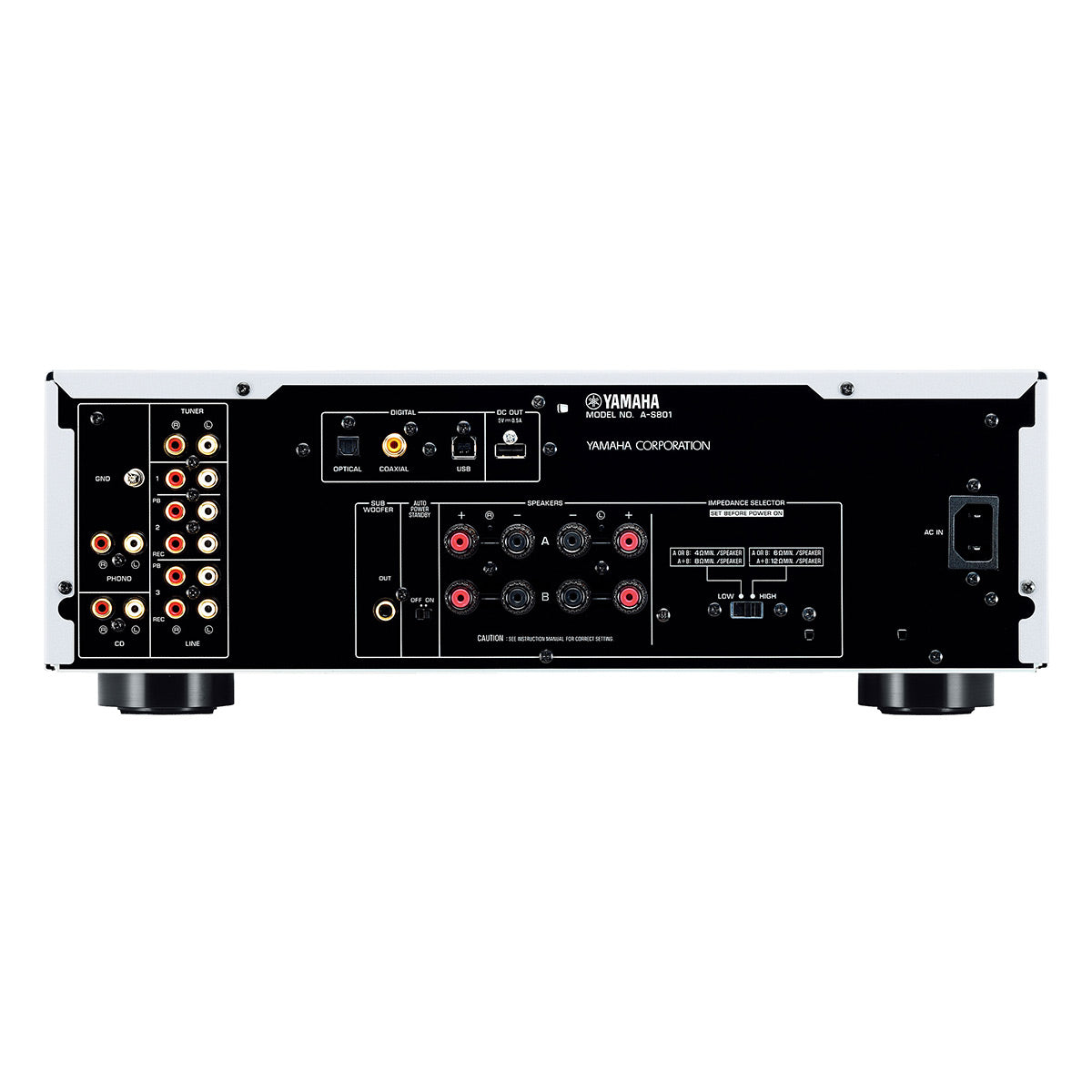 Yamaha A-S801 Amplifier Bundle with AudioQuest Jack Russell Cable (Black)