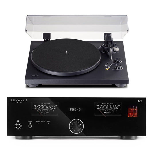 Advance Paris A8 APEX Integrated Amplifier with TEAC TN-280BT-A3 Belt-Drive Wireless Turntable (Black)