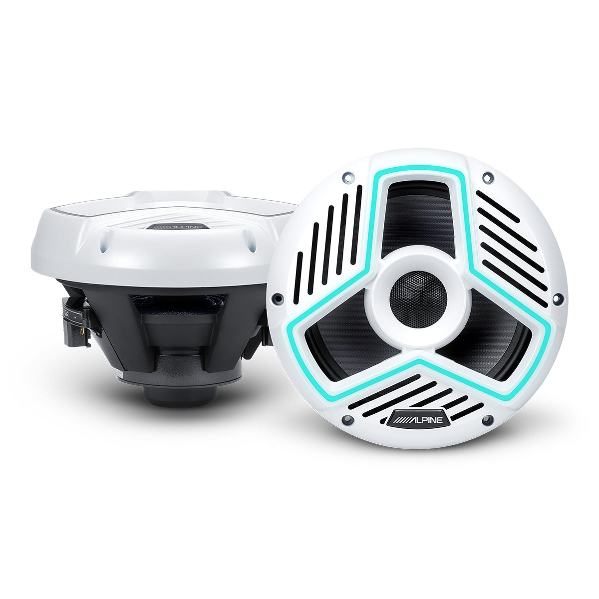 Alpine MRN-S88-LW Marine 8.8" Coaxial Speakers with RGB Lighting - Pair (White)