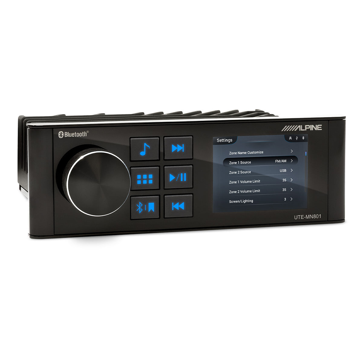 Alpine UTE-MN801 Marine Head Unit with NMEA 2000 Compatibility