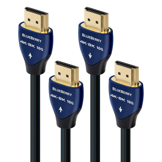 AudioQuest BlueBerry 4K-8K 18Gbps HDMI Cable - 2.46 ft. (.75m) - Pair