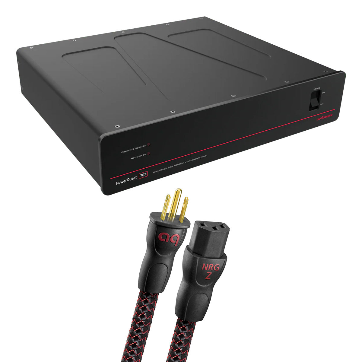 AudioQuest PowerQuest 707 12-Outlet Surge Protector and Power Conditioner with AudioQuest NRG-Z3 1.0m Low-Distortion 3-Pole AC Power Cable