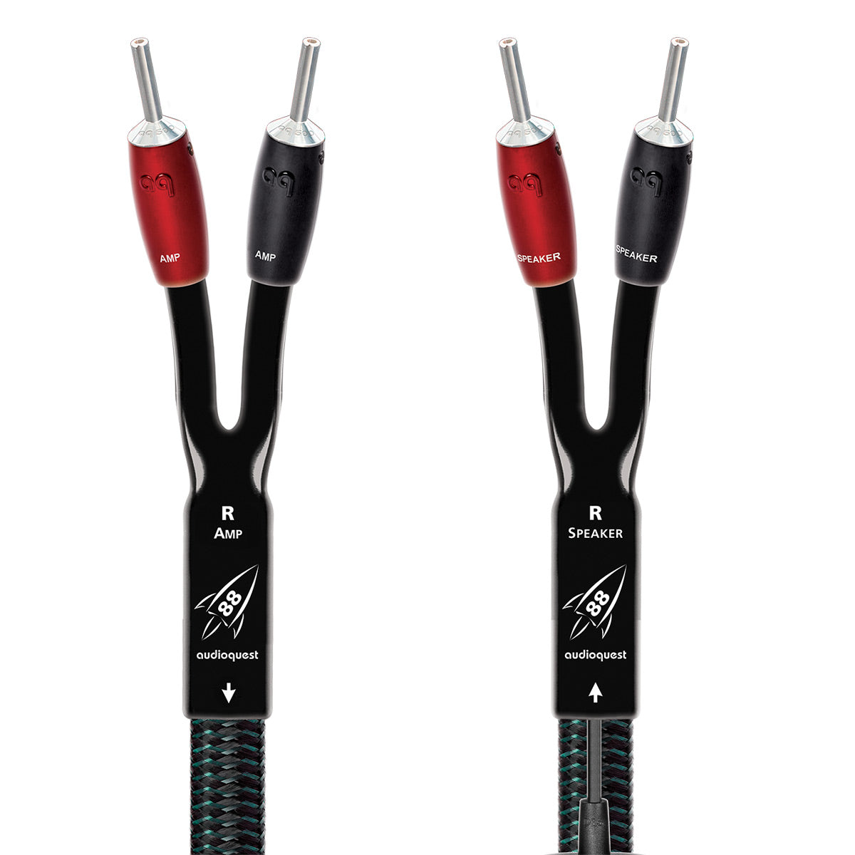AudioQuest Rocket 88 Speaker Cables with SureGrip 300 BFA/Banana Silver Connectors - 10' (3.04m) - 2-Pack