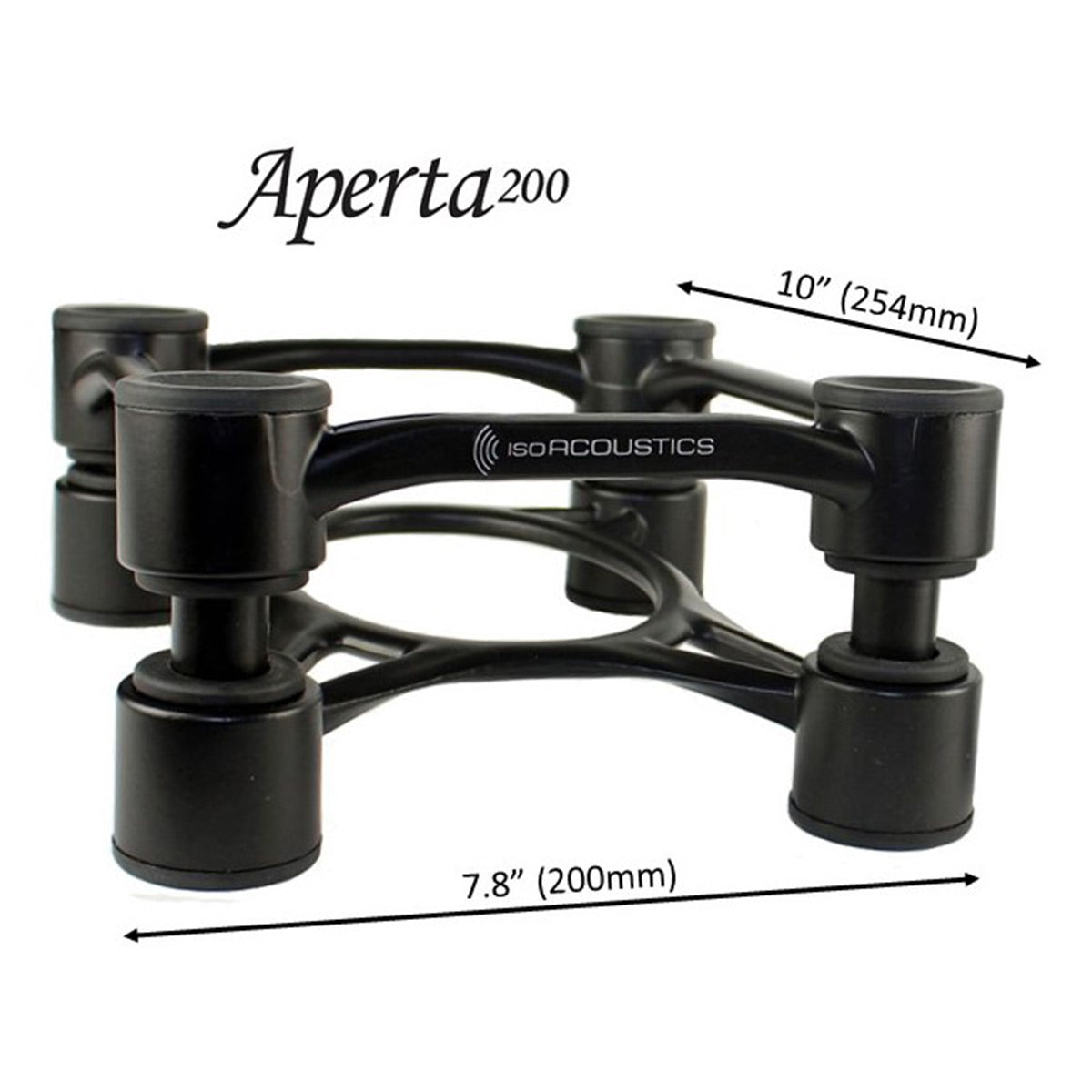 IsoAcoustics Aperta 200 Speaker Isolation Stand - Pair (Black)