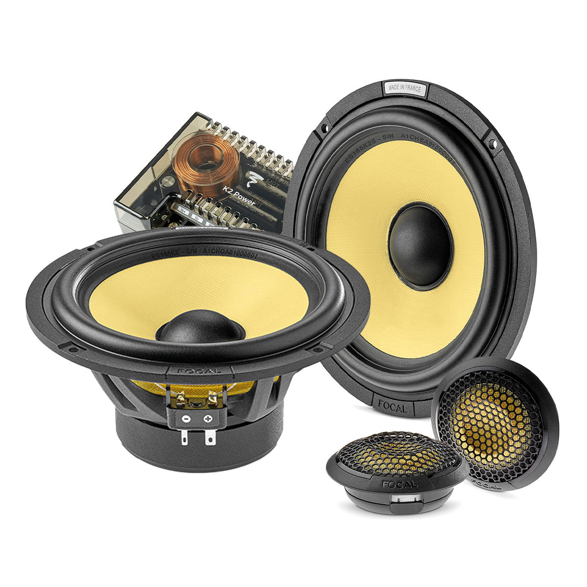 Focal ES 165 KE 6.5" K2 EVO 2-Way Component Speaker Kit with TKME Tweeters & Crossovers