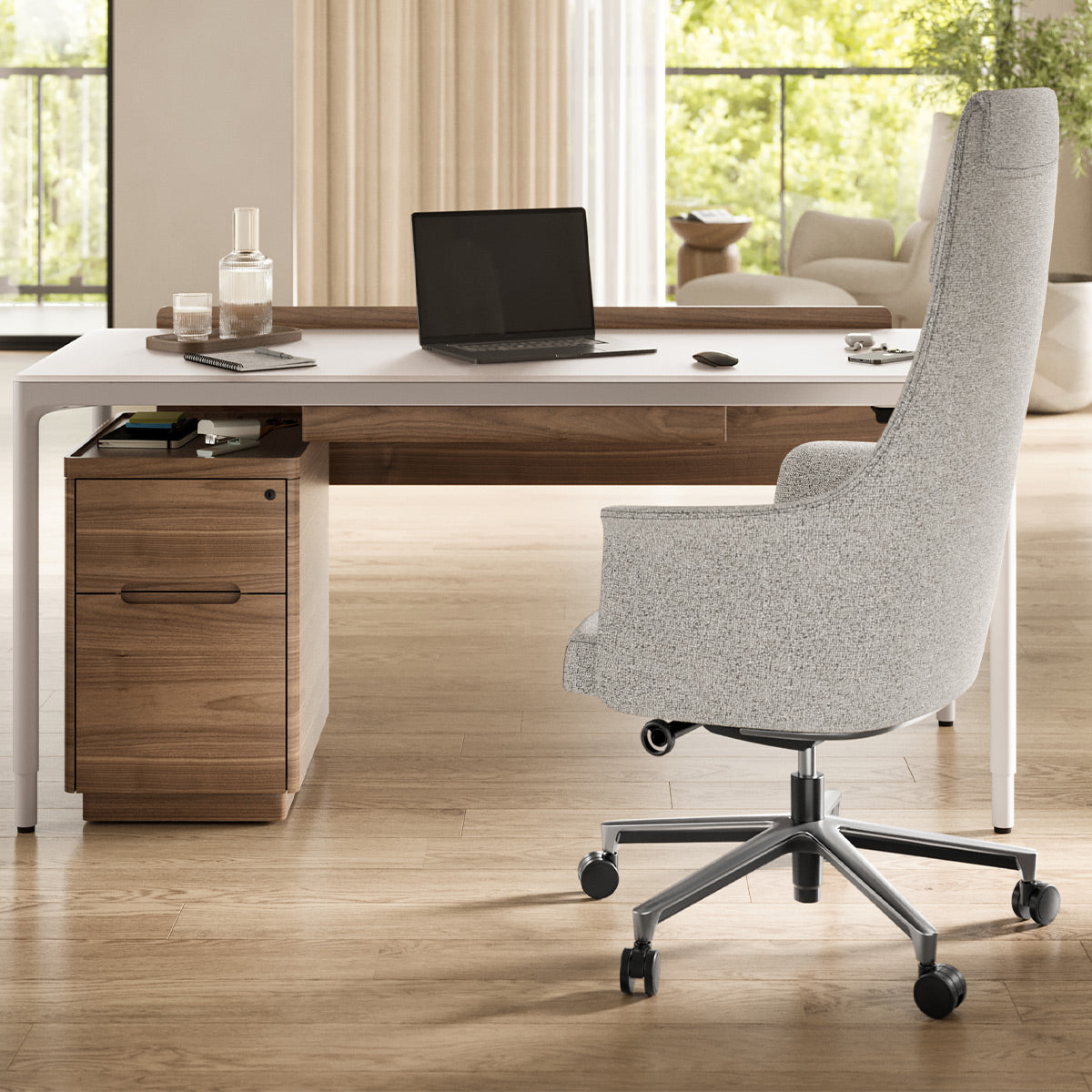 BDI Bolo 3532 Executive Leather Office Chair (Oatmeal)
