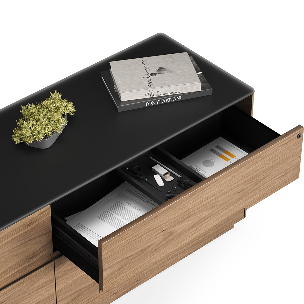 BDI Luma 6720 Multifunction Cabinet (Walnut/Black)