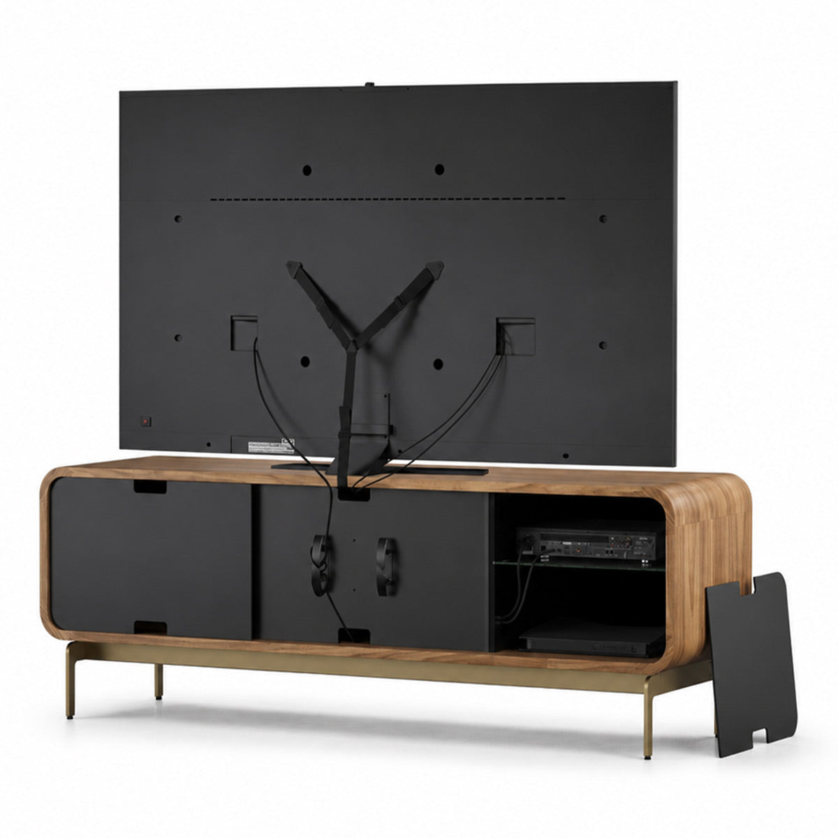 BDI Plume 8077 Triple Wide Media Cabinet (Natural Walnut, Bronze)