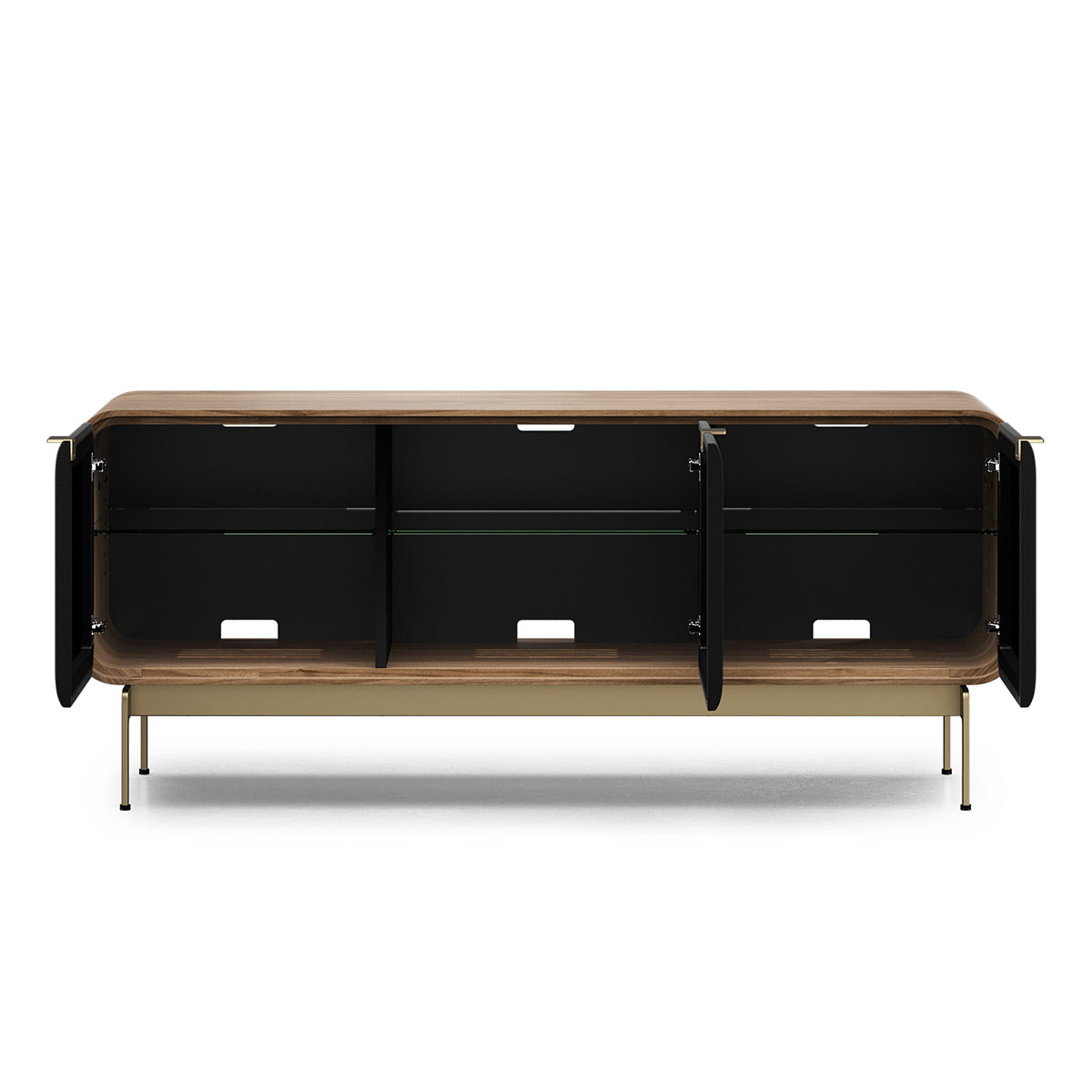 BDI Plume 8077 Triple Wide Media Cabinet (Natural Walnut, Bronze)