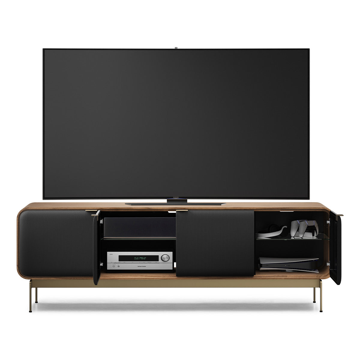 BDI Plume 8079 Quad Wide Media Cabinet (Natural Walnut, Bronze)