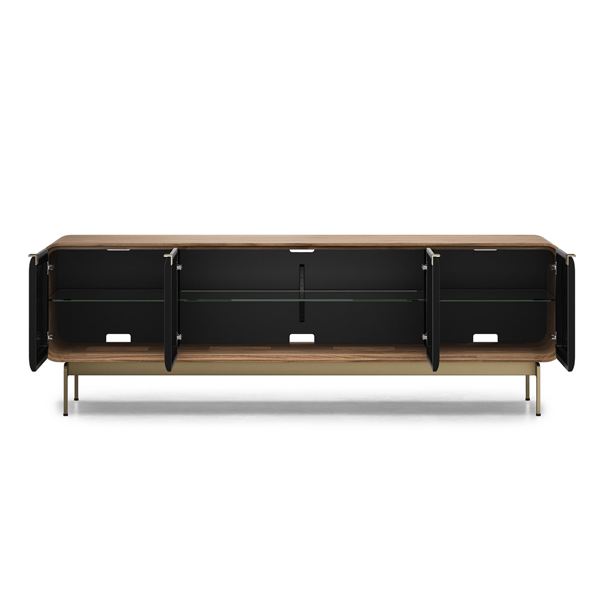BDI Plume 8079 Quad Wide Media Cabinet (Natural Walnut, Bronze)