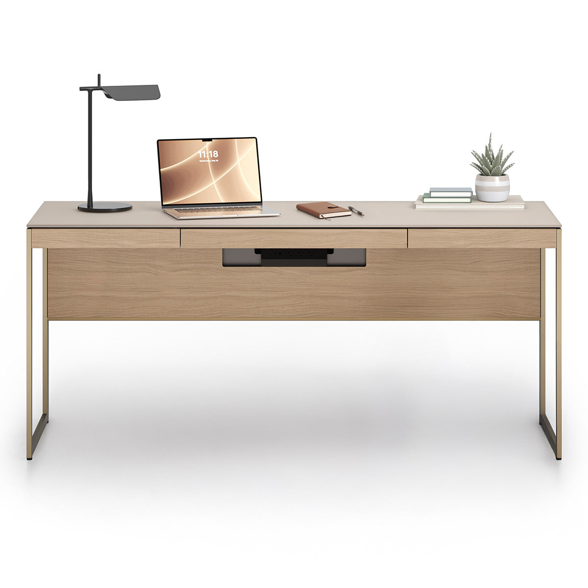 BDI Sequel Studio 6601 Desk (Neo Oak, Bronze)