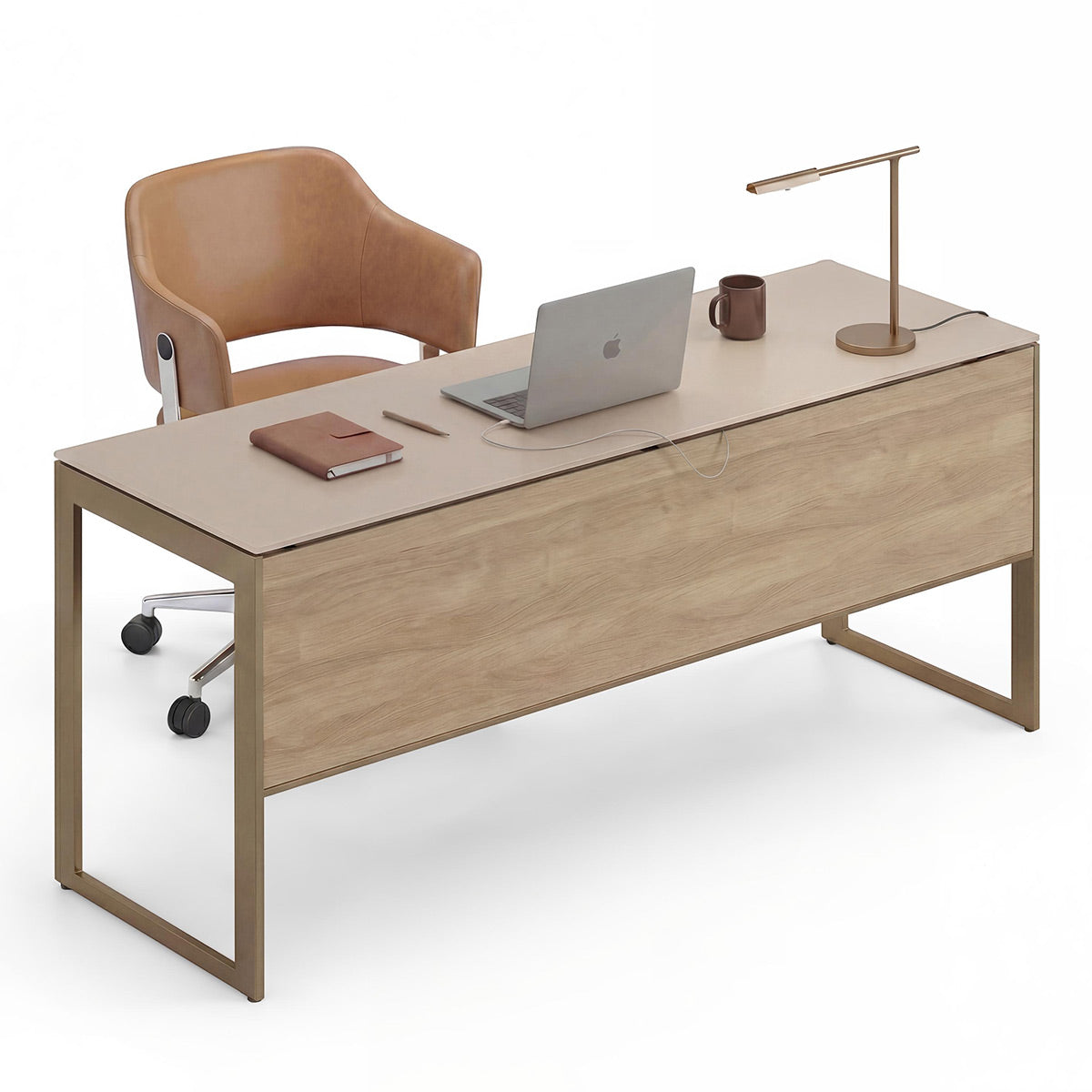 BDI Sequel Studio 6601 Desk (Neo Oak, Bronze)