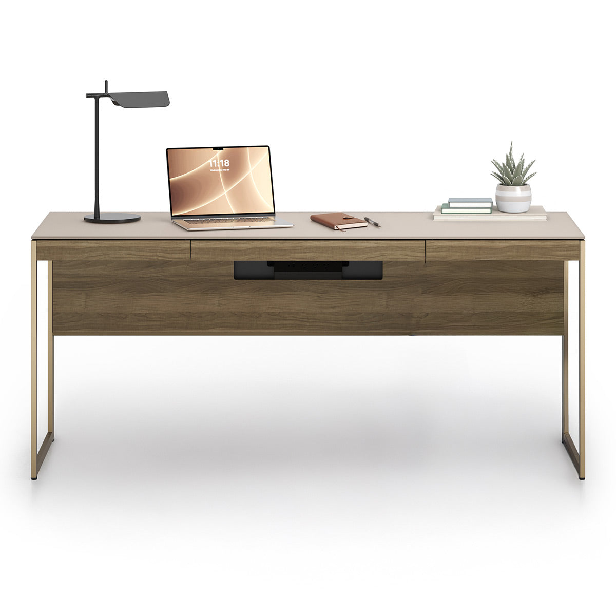BDI Sequel Studio 6601 Desk (Neo Walnut, Bronze)