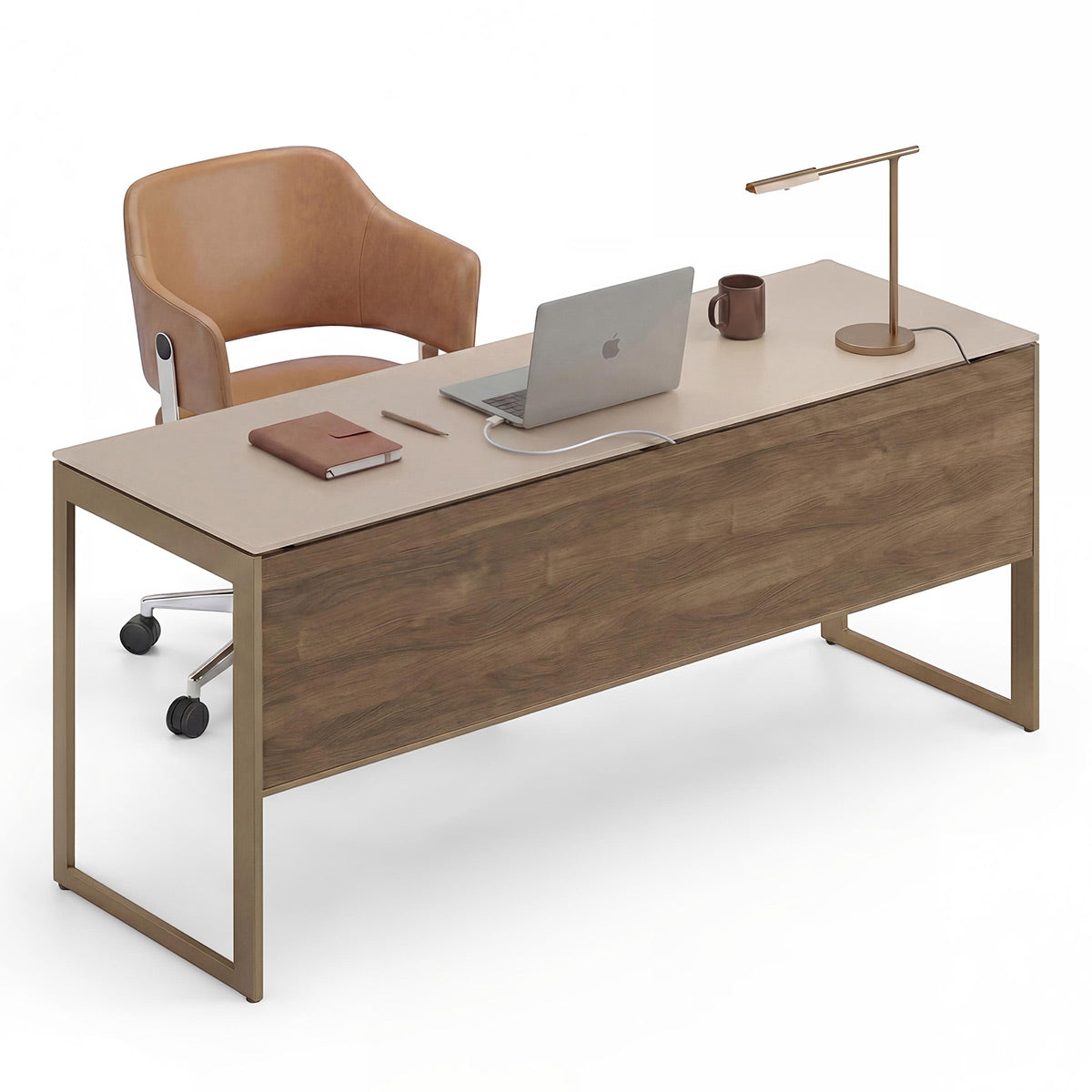 BDI Sequel Studio 6601 Desk (Neo Walnut, Bronze)