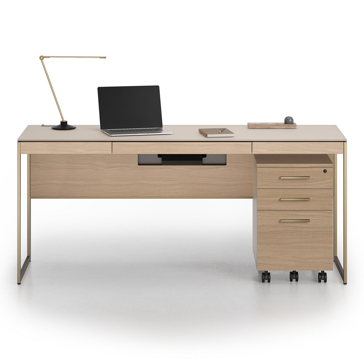 BDI Sequel Studio 6607 Mobile File Pedestal (Neo Oak, Bronze)