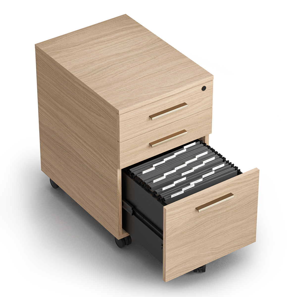 BDI Sequel Studio 6607 Mobile File Pedestal (Neo Oak, Bronze)