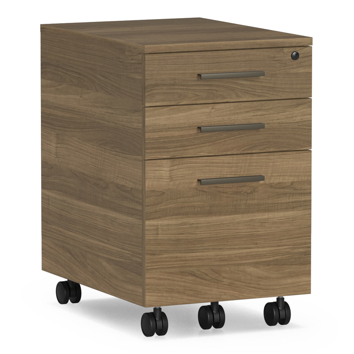 BDI Sequel Studio 6607 Mobile File Pedestal (Neo Walnut, Bronze)