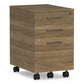 BDI Sequel Studio 6607 Mobile File Pedestal (Neo Walnut, Bronze)