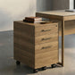 BDI Sequel Studio 6607 Mobile File Pedestal (Neo Walnut, Bronze)