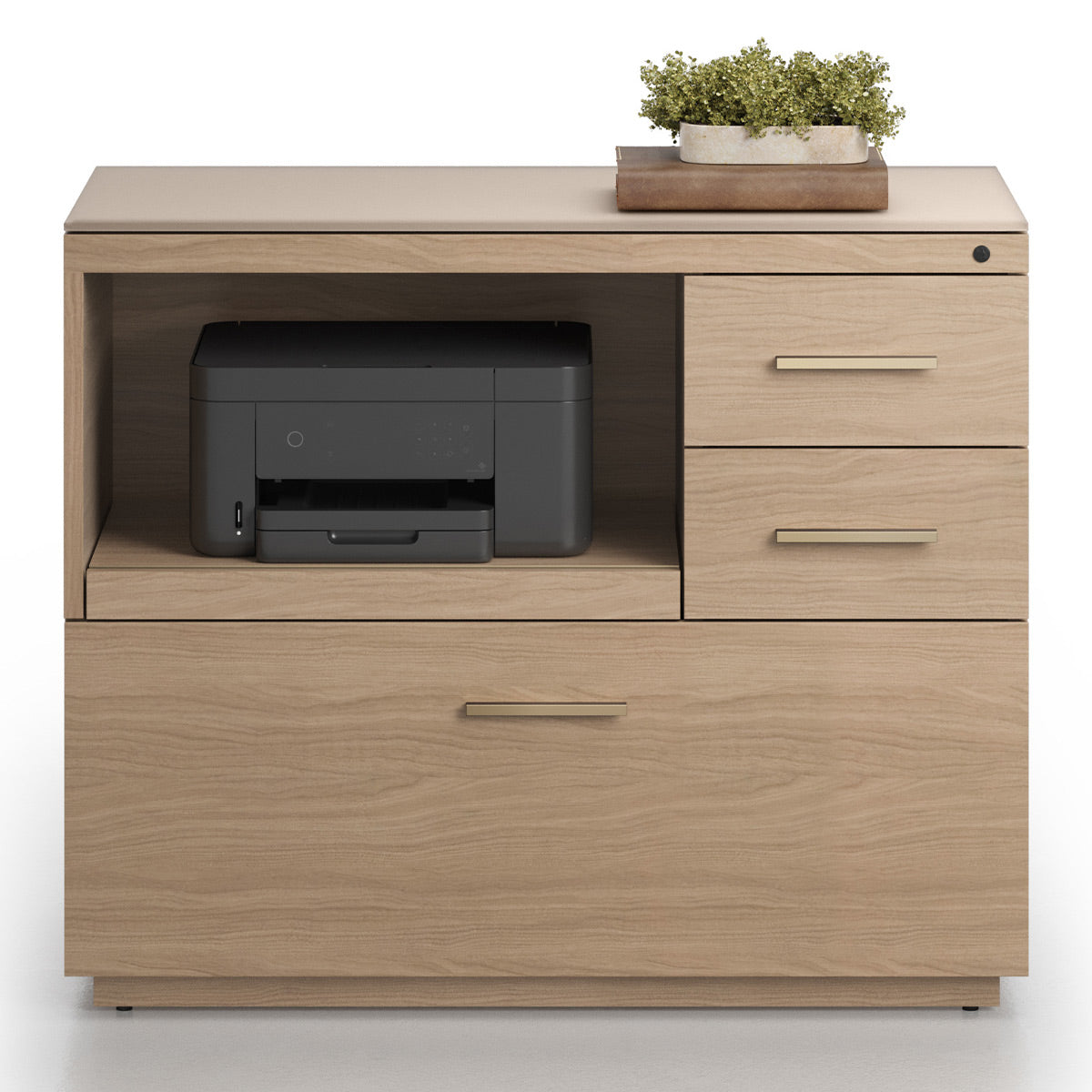 BDI Sequel Studio 6617 Multifunction Cabinet (Neo Oak, Bronze)