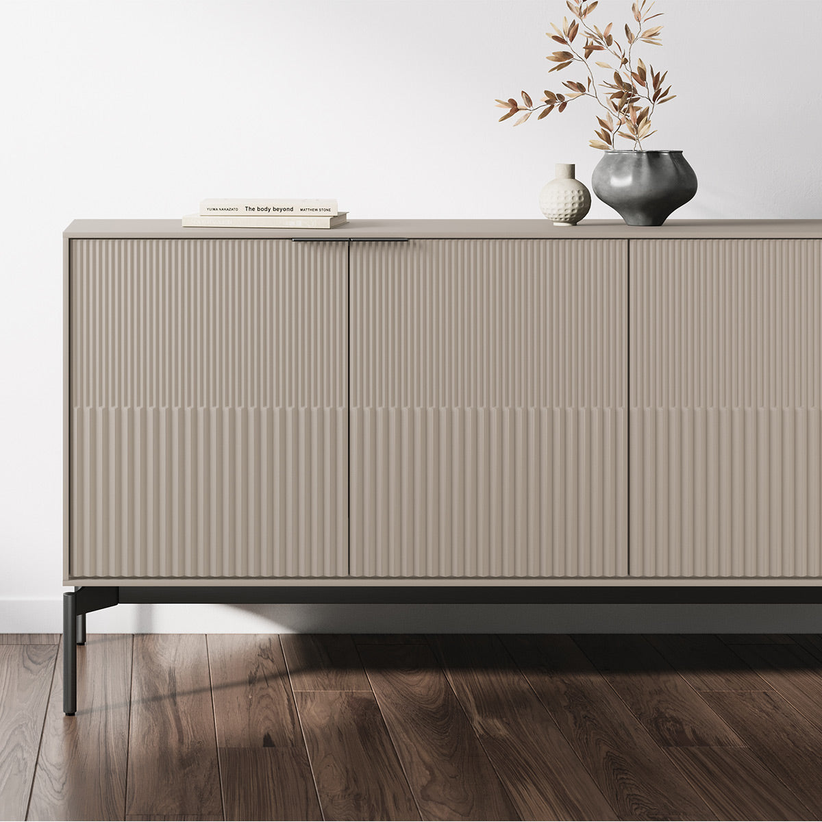 BDI Zig 7649 Storage Credenza (Dune Finish, Brushed Carbon)