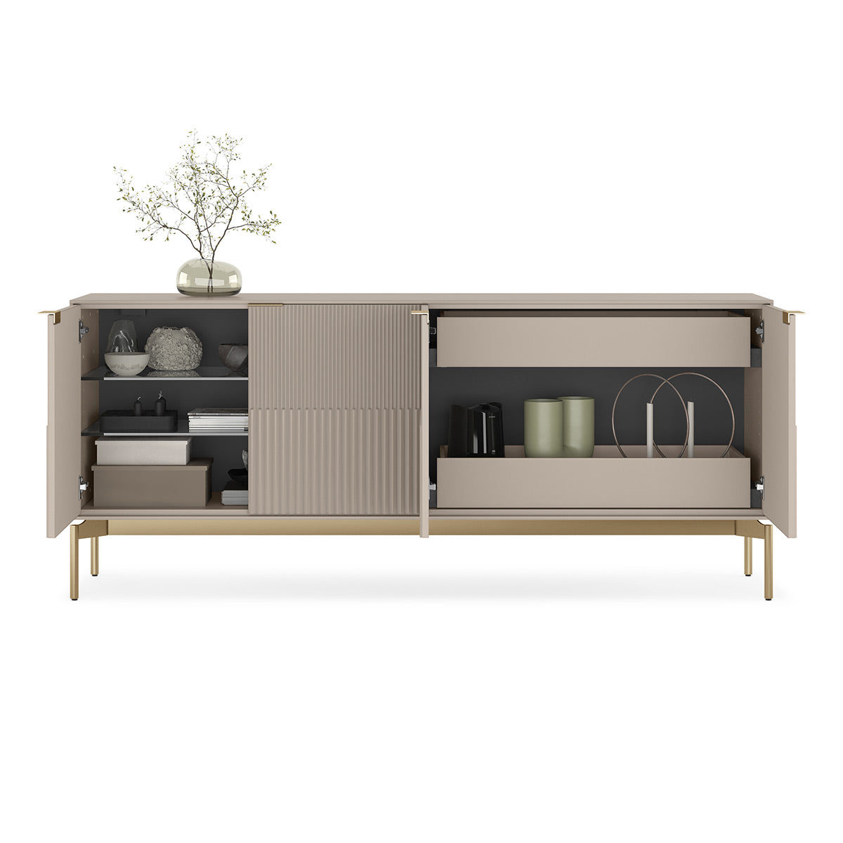BDI Zig 7649 Storage Credenza (Dune, Brushed Brass)